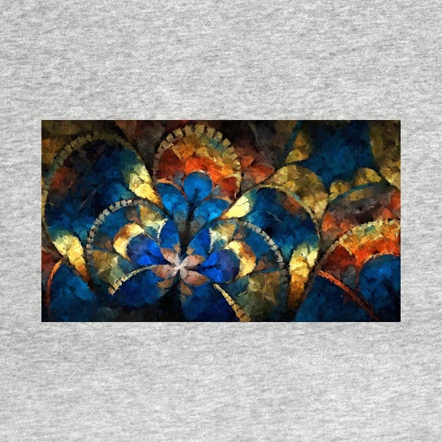 Abstract Blue Gold Geometric Patterns by druidwolfart